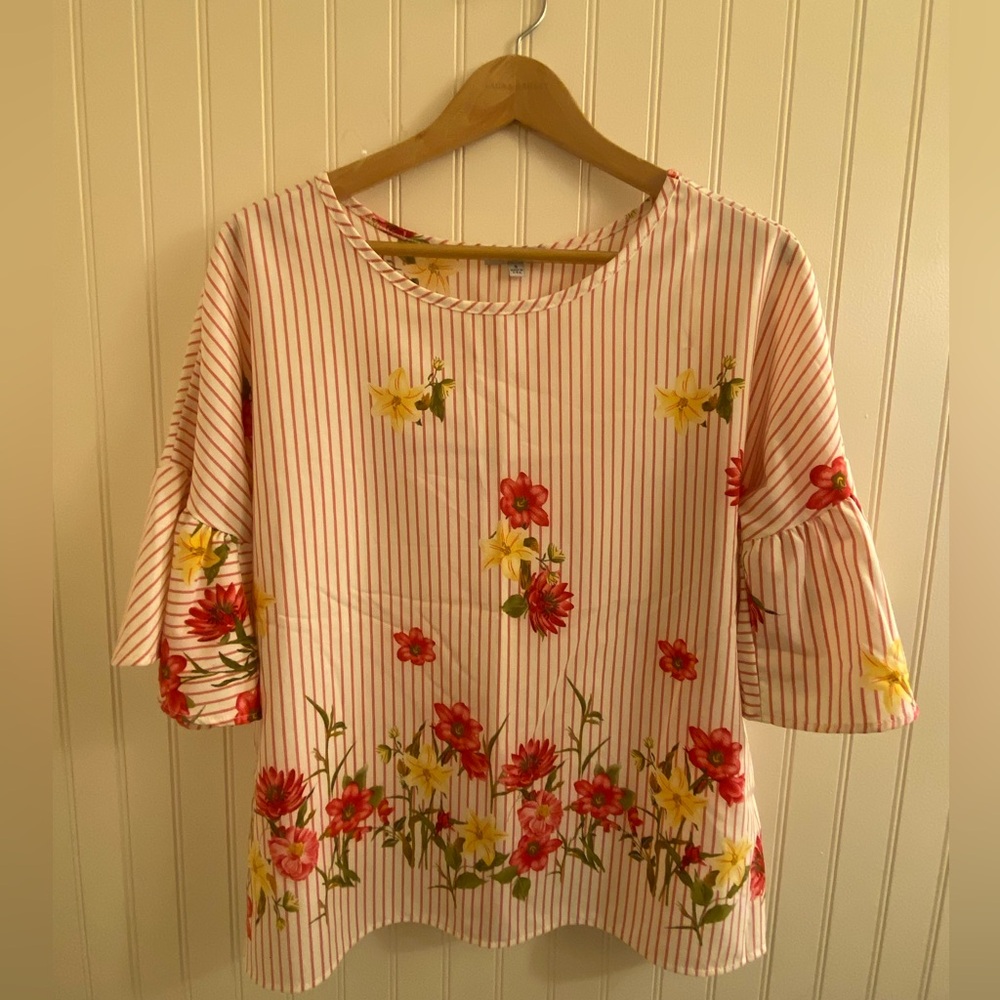 Floral Striped Blouse